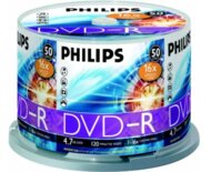 Philips DVD-R Egyszer Írható DVD Lemez Hengerdoboz (50db/cs)