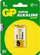 GP Super alkáli 9V, 1604A elem