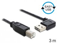 Delock EASY-USB 2.0 -A apa hajlított > USB 2.0-B apa kábel, 3 m