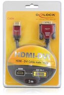 DELOCK HDMI-A - DVI-D M/M video jelkábel 3m fekete
