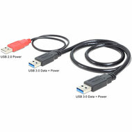 Delock Cable USB 3.0-A male > USB 3.0-A male + USB 2.0-A male