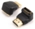 Sbox HDMI M - HDMI F (90°) Adapter Feket
