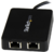Startech US1GC301AU2R USB-C apa - 2x Ethernet anya adapter - Fekete