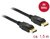 Delock 85508 Displayport 1.2 apa-apa összekötőkábel 4K 60Hz 1.5m Fekete