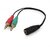 Gembird CCA-418 Audio cross-over adapter kábel 0.2m (2x3.5mm jack apa - 3.5mm jack anya) Fekete