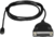 StartechI CUSBCPLLD25 USB-C apa - DB25 anya kábel 1.8m - Fekete