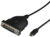 StartechI CUSBCPLLD25 USB-C apa - DB25 anya kábel 1.8m - Fekete