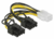 Delock 85452 PCIe 6pin Anya - 2x PCIe 8pin (6+2) Apa Tápkábel 0.15m