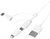 Logilink CU0126 USB-A - Micro USB + Lightning + USB-C (apa - apa) kábel 1m - Fehér
