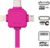 Allocacoc 9003PK/USBC15 3 az 1-ben kábel okostelefonokhoz 1.5m - Rózsaszín