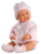 Llorens 45024 Csecsemő lány baba rózsaszín ruhában 45cm