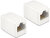 Delock Adapter, RJ45-aljzat > RJ45-aljzat, Cat.6 UTP kompakt fehér