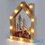 Karácsonyi ház alakú madarak mintás/20x30x5,5cm/meleg fehér LED-es fa fénydekoráció