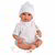 Llorens: újszülött síró lány baba nyuszis pólyával (63636L)