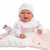 Llorens: Mimi újszülött kacagó baba puha bölcsővel (74082)