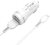 Apple iPhone Lightning szivargyújtós töltő adapter + lightning adatkábel - 5V/2,4A - HOCO Z27 Dual USB Car Charger + Cable - fehér