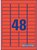 Avery L6038-20 45,7x21,2mm visszaszedhető 960db-os piros etikett