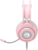 Marvo Fejhallgató - HG8936 (mikrofon, 3.5mm jack+USB, hangerőszabályzó, nagy-párnás, 2,1m kábel, pink)