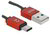 DELOCK cable USB-A/M to USB-C/M 2.0 black/red retractable 92cm