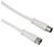 Hama 122432 TL ANTENNAKÁBEL F-KOAX, 75dB, FEHÉR 1,5M
