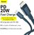 Baseus High Density PD 20W 1m USB-C - Lightning kék fonott kábel