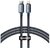 BASEUS CRYSTAL SHINE adatkábel és töltő (Type-C - lightning 8pin, 20W, PD gyorstöltés, 120cm, cipőfűző minta) FEKETE