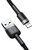 BASEUS CAFULE adatkábel és töltő (USB - lightning 8pin, 1.5A, gyorstöltés, 200cm, cipőfűző minta) SZÜRKE / FEKETE