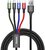 BASEUS töltőkábel lightning 8pin / 2 Type-C / microUSB, (gyorstöltés támogatás, 4in1, 120cm) FEKETE