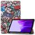 Samsung Galaxy Tab A7 Lite Tok álló, bőr hatású (FLIP, oldalra nyíló, TRIFOLD asztali tartó funkció, graffiti minta) SZÍNES