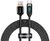 BASEUS adatkábel és töltő (USB - Type-C, 66W, gyorstöltés támogatás, 200cm, LED kijelző, cipőfűző minta) FEKETE