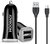 JOYROOM autós töltő 2 USB aljzat (5V / 3100mA, gyorstöltés támogatás + microUSB kábel) FEKETE