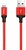 HOCO X14 adatátviteli kábel és töltő (USB - lightning 8pin, gyorstöltés támogatás, 100cm, cipőfűző minta) PIROS
