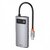 BASEUS Type-C HUB 4in1 (elosztó, HDMI aljzat, 2 USB aljzat, Type-C aljzat) SZÜRKE