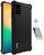 IMAK Samsung Galaxy A51 szilikon telefonvédő (közepesen ütésálló, légpárnás sarok, matt + képernyővédő fólia) FEKETE