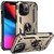 Apple iPhone 13 Pro Defender műanyag telefonvédő (közepesen ütésálló, szilikon belső, telefontartó gyűrű, beépített fémlemez) ARANY