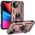 Apple iPhone 13 mini Defender műanyag telefonvédő (közepesen ütésálló, szilikon belső, telefontartó gyűrű, beépített fémlemez) ROZÉARANY