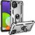 Samsung Galaxy A22 Defender műanyag telefonvédő (közepesen ütésálló, szilikon belső, telefontartó gyűrű, beépített fémlemez) EZÜST