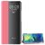 Huawei P30 Tok álló, textil hatású (aktív FLIP, oldalra nyíló, asztali tartó funkció, Smart View Cover) RÓZSASZÍN