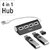 Hama 200119 fekete FIC USB 2.0 HUB, 1:4 BUSPOW.