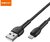 RECCI RTC-N16LB 3A Lightning-USB szövet kábel, fekete - 1m