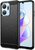 Szilikon telefonvédő (közepesen ütésálló, légpárnás sarok, szálcsiszolt, karbon minta) FEKETE - Honor X7a