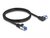 Delock RJ45 hálózati kábel Cat.6A S/FTP egyenes / balra hajló 1 m fekete