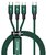 BASEUS RAPID töltőkábel 3in1 (Type-C - lightning 8pin / microUSB / Type-C, 3.5A, PD gyorstöltés támogatás, 150cm) ZÖLD