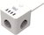 WELL Hálózati elosztó 3-as, Powercube, 4x USB-A, kapcsolóval, 3m, fehér