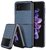 DUX DUCIS FINO szilikon telefonvédő (műanyag belső, közepesen ütésálló, rács minta) SÖTÉTKÉK Samsung Galaxy Z Flip 4 (SM-F721)