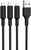 HOCO X25 töltőkábel 3in1 (USB - lightning 8pin / microUSB / Type-C, 100cm) FEKETE
