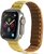 Pótszíj (egyedi méret, szilikon, bőr hatású, 3D minta, mágneses zár) SÁRGA Apple Watch Series 1,2,3,4,5,6,7,8,SE,Ultra