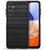 Szilikon telefonvédő (közepesen ütésálló, légpárnás sarok, szálcsiszolt, karbon minta) FEKETE - Samsung Galaxy A14 4G (SM-A145) / Samsung Galaxy A14 5G (SM-A146)