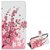 Tok álló, bőr hatású (FLIP, oldalra nyíló, asztali tartó funkció, virág minta) FEHÉR - Apple iPhone 12 mini