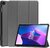 Tok álló, bőr hatású (aktív FLIP, oldalra nyíló, TRIFOLD asztali tartó funkció) SZÜRKE - Lenovo Tab M10 (TB-328)